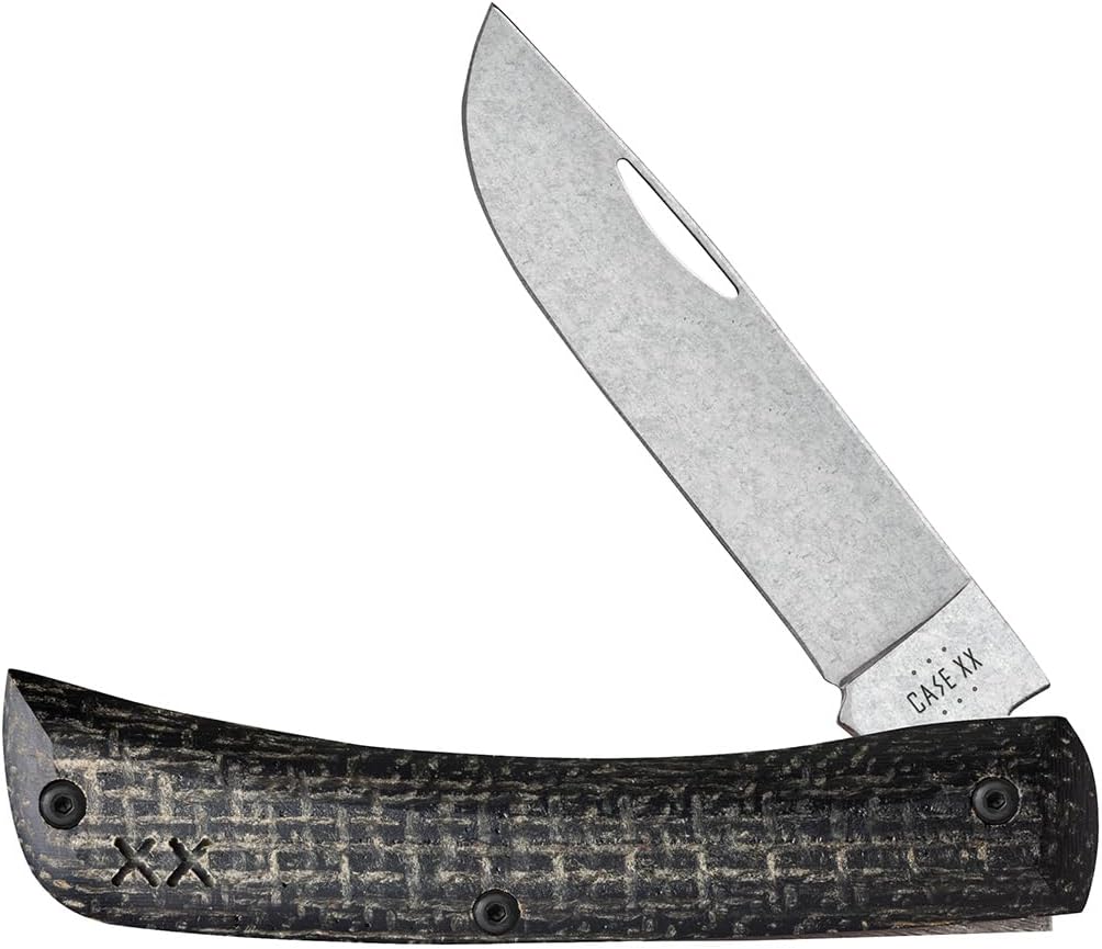 Case XX WR Pocket Knife Crossroads EDC Sod Buster Jr Black Micarta S35VN Blade Item #66382 - (XR10137 S35VN) Length Closed: 3 5/8"
