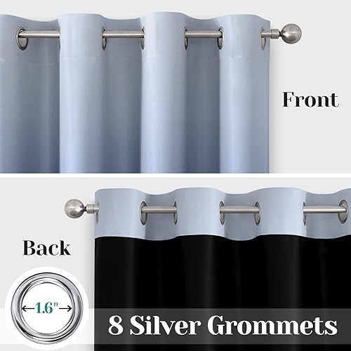 Miniatura 5 de HOMEIDEAS Cortinas opacas 100% degradadas para dormitorio, 52 x 63 pulgadas de largo, oscurecimiento de habitación, bloqueo de luz degradado,