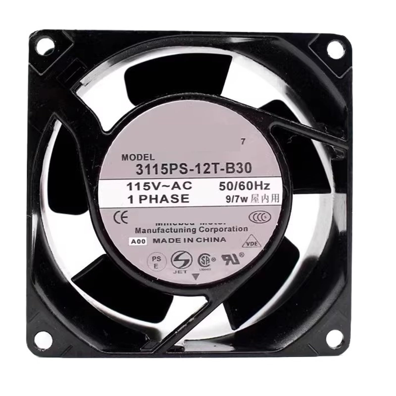 KWQNPHTRN 100V 7/9W 80 * 80 * 38MM 8CM Cooling Fan 3115PS-12T-B30