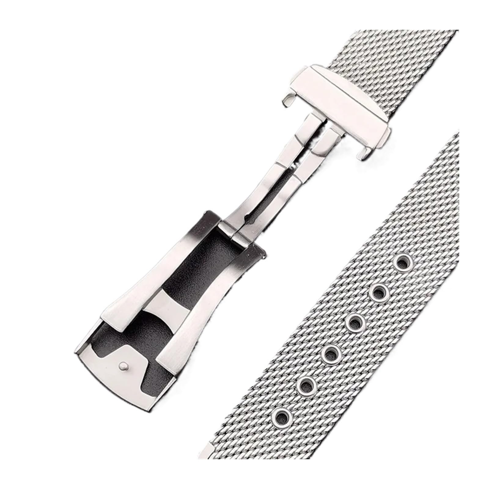 YINGO Bransoleta z siatki Milanese kompatybilna z zegarkiem Omega Seamaster 007 Wysokiej klasy metalowa stal nierdzewna z zapięciem motylkowym 20 mm 22 mm