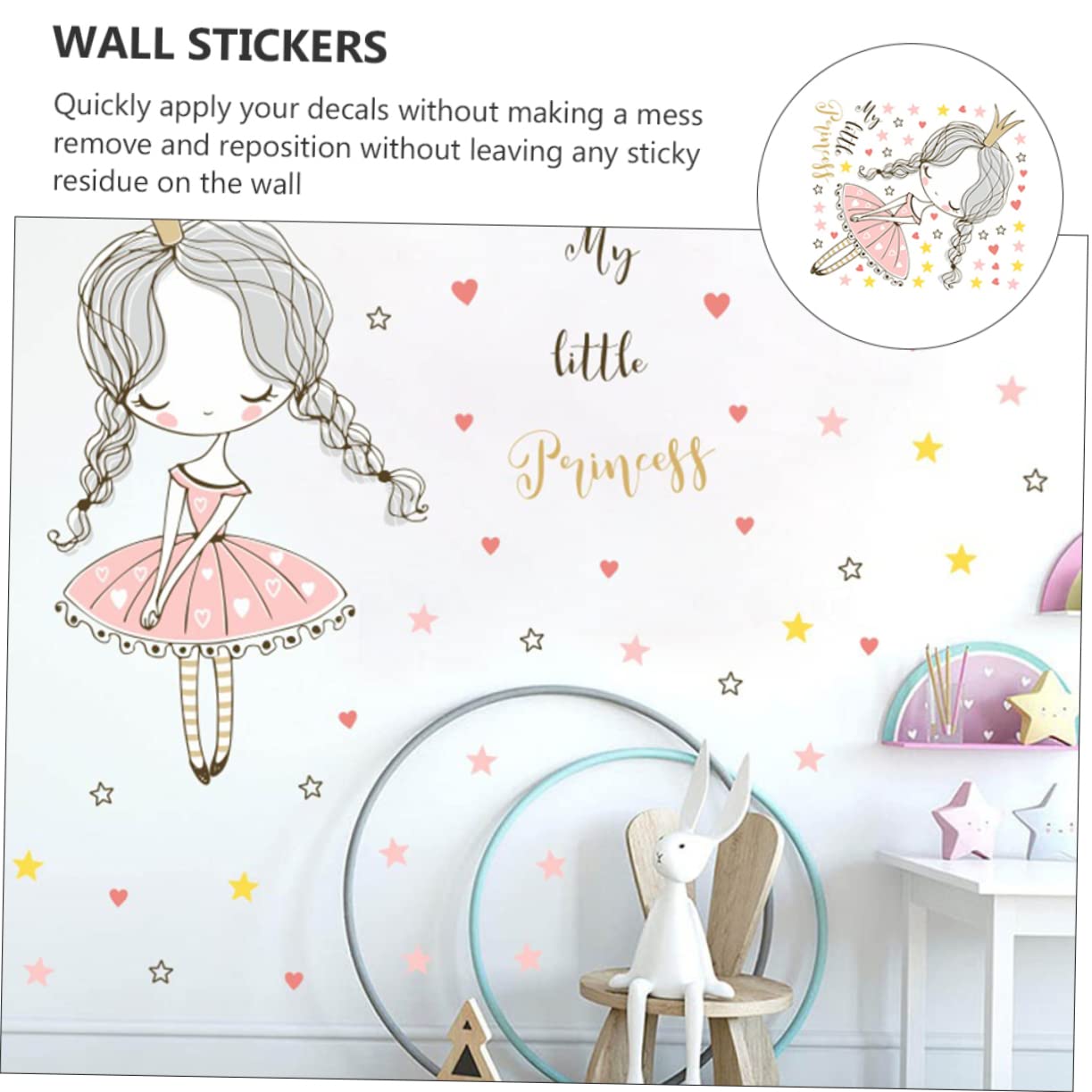 Hohopeti 3piezas Pegatinas De Coronas Infantiles Para Paredes Decoración Divertida Para Habitaciones De Guarderías y Kindergarten Para Superficies Lisas Estilo Amigable y Atractivo