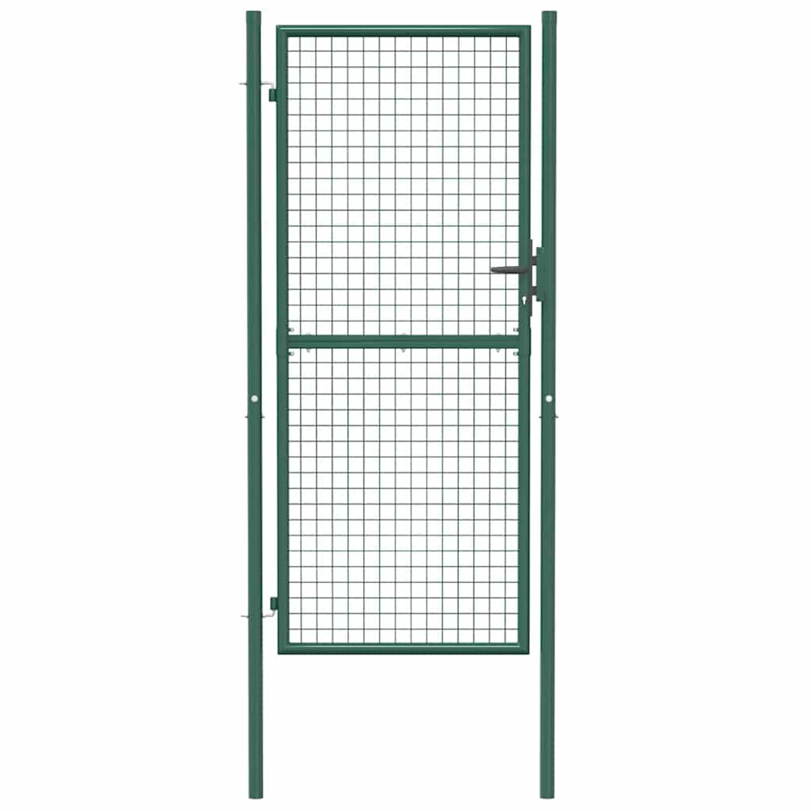 Gecheer Cancello,per Recinzione,da Giardino,Singolo,in Acciaio,Verde,100x250 cm,Cancello Singolo,Cancello da Giardino,Cancello Metallo,Cancello Acciaio,Cancello per Esterno