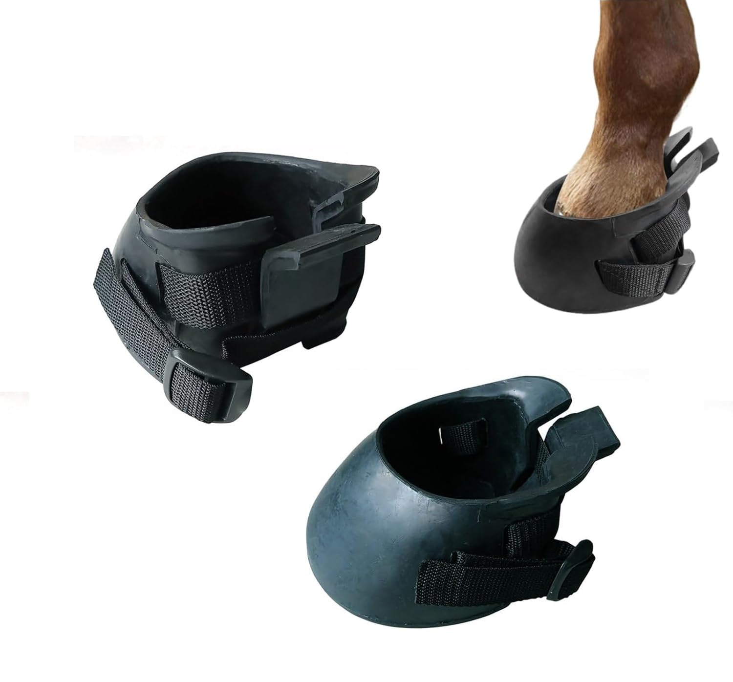 1 Paire Bottes de Sabots de Chevaux, Bottes de Protection des Sabots pour Chevaux, Sabots Caoutchouc pour Sabot Blessés, Conçus pour Protection Antidérapante et Soutien en Cas de Blessure (M)
