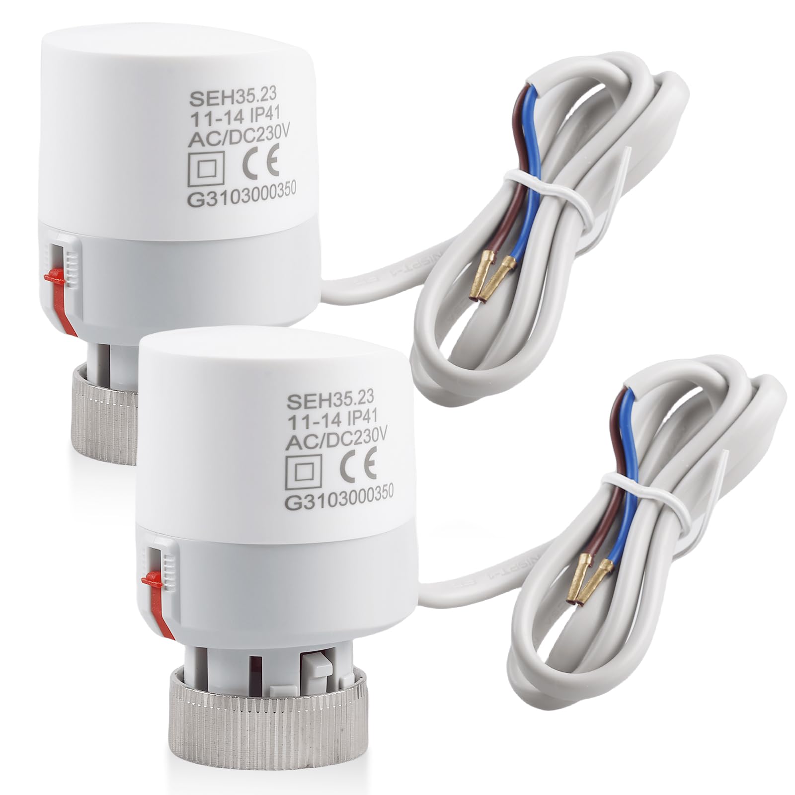 Attuatori Riscaldamento A Pavimento 230V NC - 8 Pezzi M30x1,5mm, Per Distributori Circuito