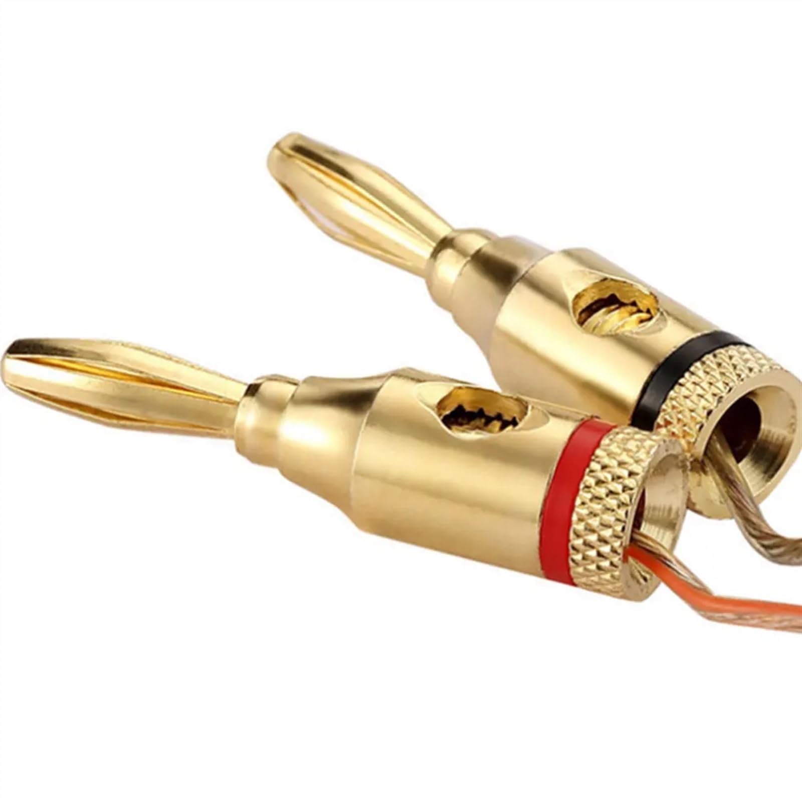 Confezione da 24 connettori a banana dorati Jack audio a vite chiusa