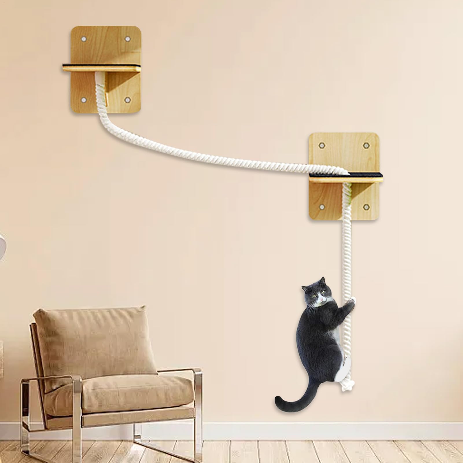 Mensole A Muro Per Gatti Torre Albero Tiragraffi con Gradini e Passatempo | Mensole Murarie per Gatto Interno Torre Arrampicata Relax Per Finestra Porta Casa Esterno