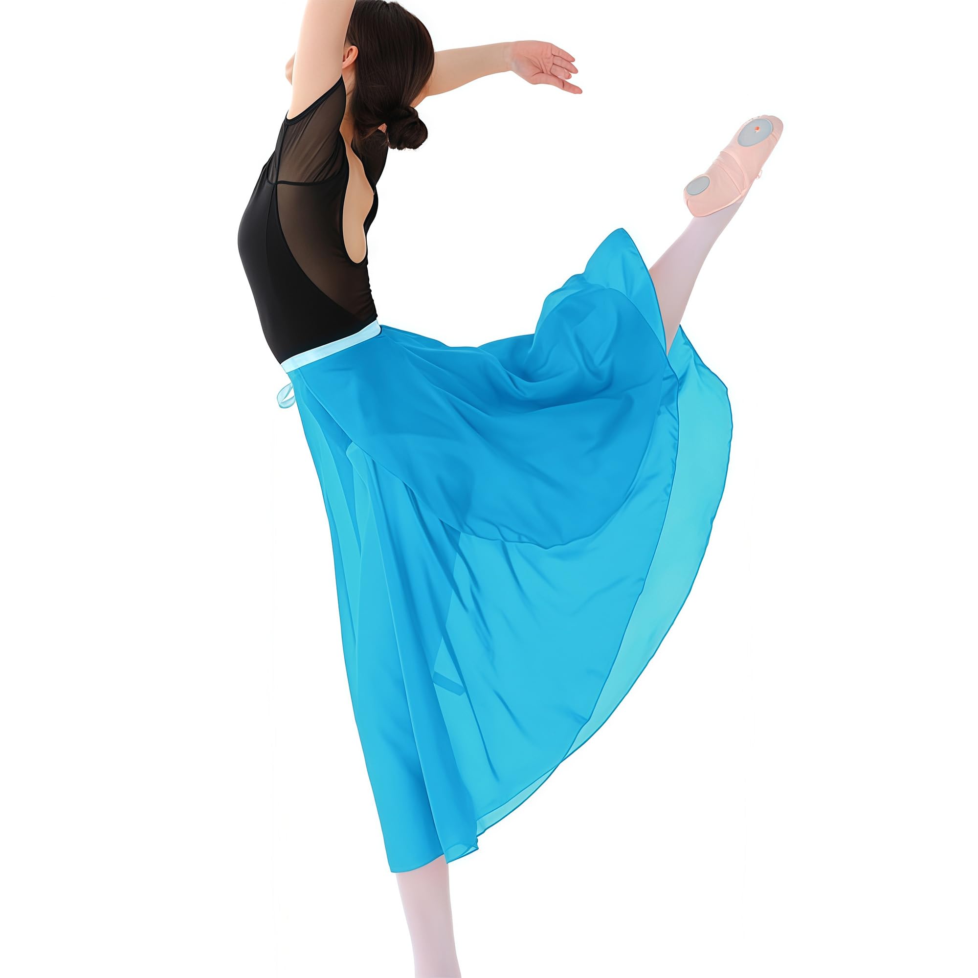 MUNAFIE Falda de Ballet Señoras Gasa Cintura Ajustable Lazo
