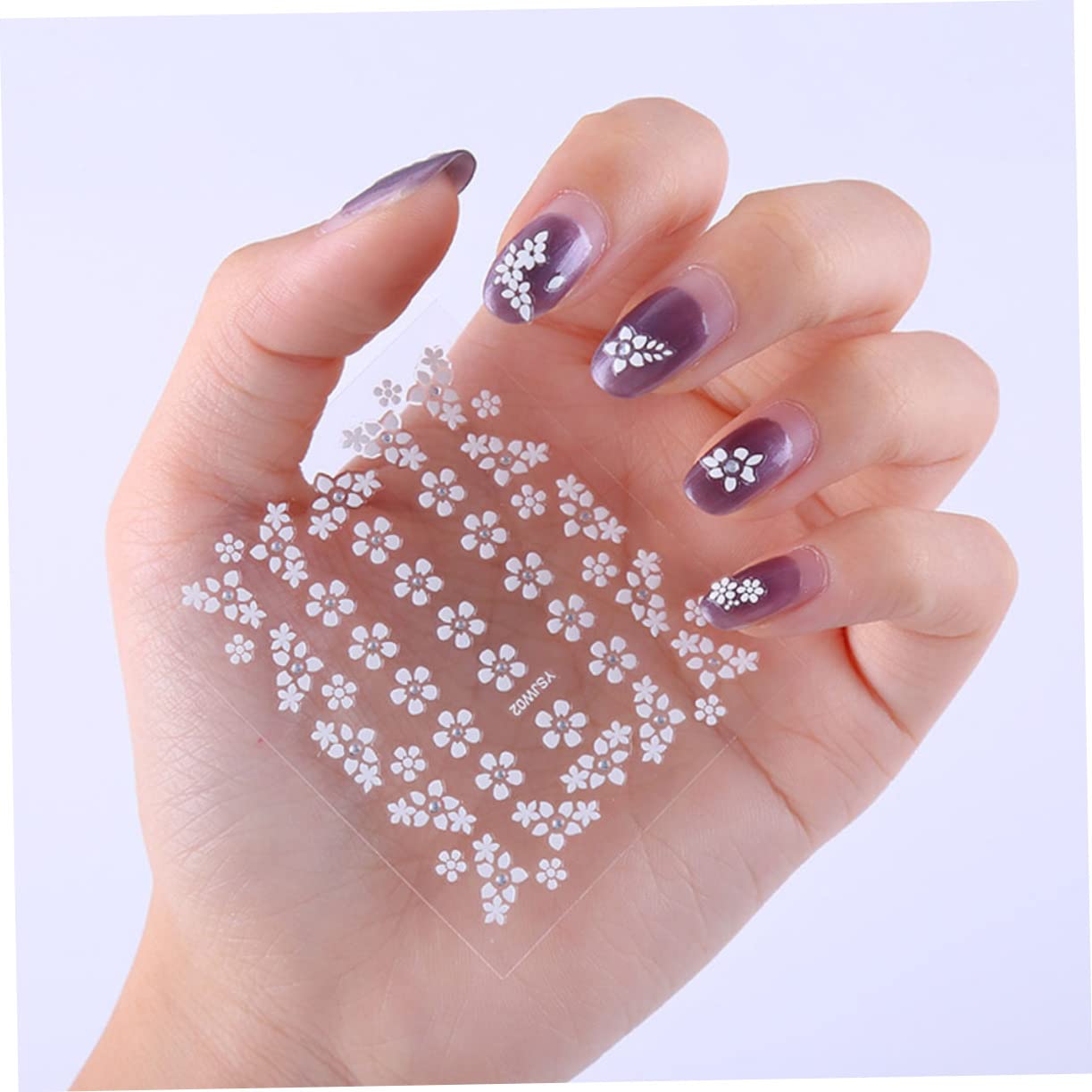 VICASKY 5 Set Adesivi Per Unghie Impermeabili Con Fiori Decorazioni Per Nail Art Adesivi Manicure Per Diy E Stile Unico 30 Fogli*5