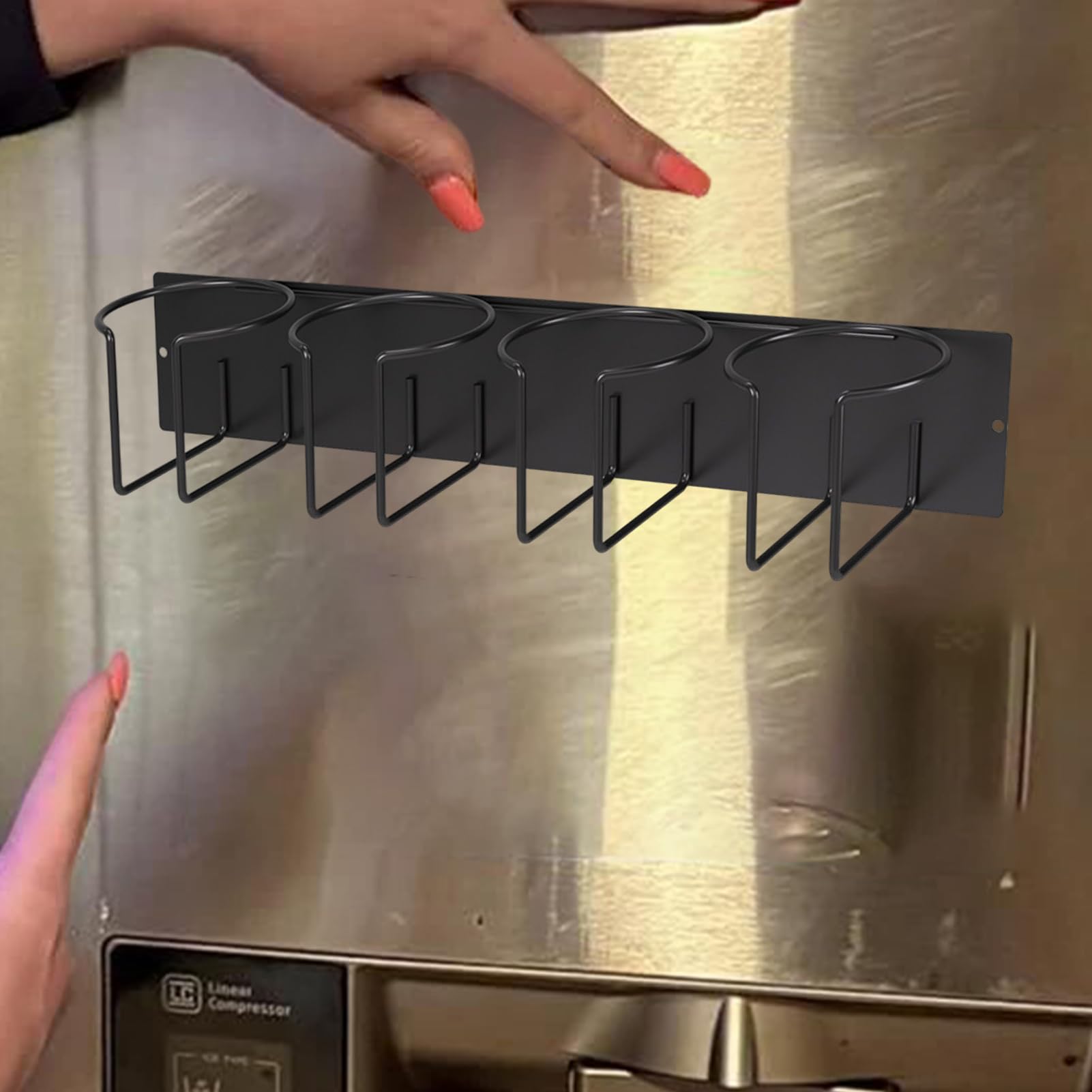 Magnesowy uchwyt na kubek – oszczędność miejsca, organizer na napoje i | butelki, kompaktowa, mocna konstrukcja magnetyczna, łatwe w instalacji przechowywanie, najlepsze rozwiązanie do organizacji