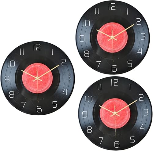 IMIKEYA 3pcs Vintage Wall Clock Animal Wall Clock Decorative Wall Clock Bedrooms Wall Clocks Reloj Digital De Pared Acrylic Hanging Clock Kitchen