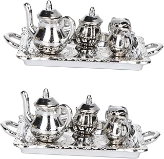 ibasenice 2 Conjuntos De Itens Para Casa Bonecas Em Miniatura Mini Bonecas Kit DIY Casa De Bonecas Mini Xícaras De Chá Estatuetas Estatuetas De Casa De Bonecas Mini Adorno De Casa Conjunto