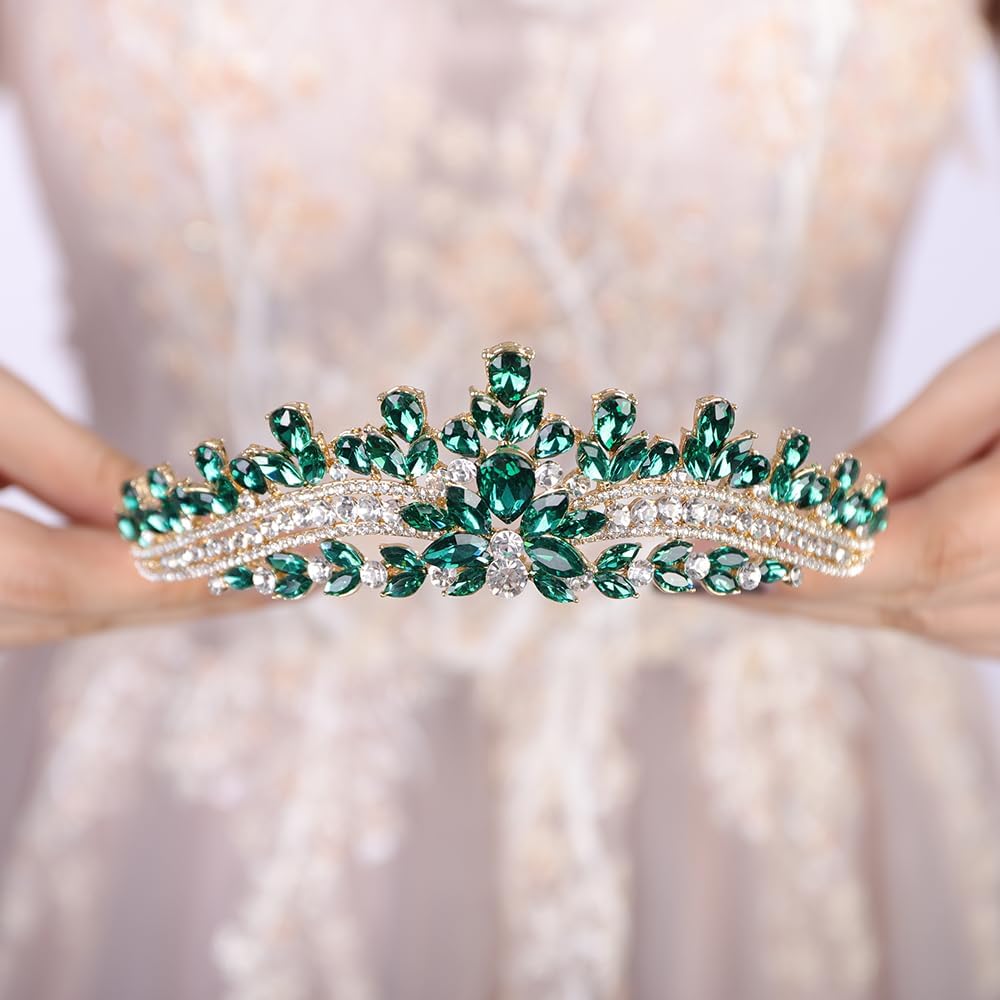 Teyglen Red Crystal Crown and Tiara for Women Wedding Rhinestone Princess Tiaras Headband Bridal Hair Accessories for Party Prom Brithday - Image 2