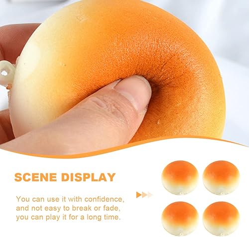 Miniatura 3 de LUOZZY 4 piezas de pan falso, modelo de pan de PU, decoración de pan artificial, juguetes de pan, simulación de forma de pan, accesorios de