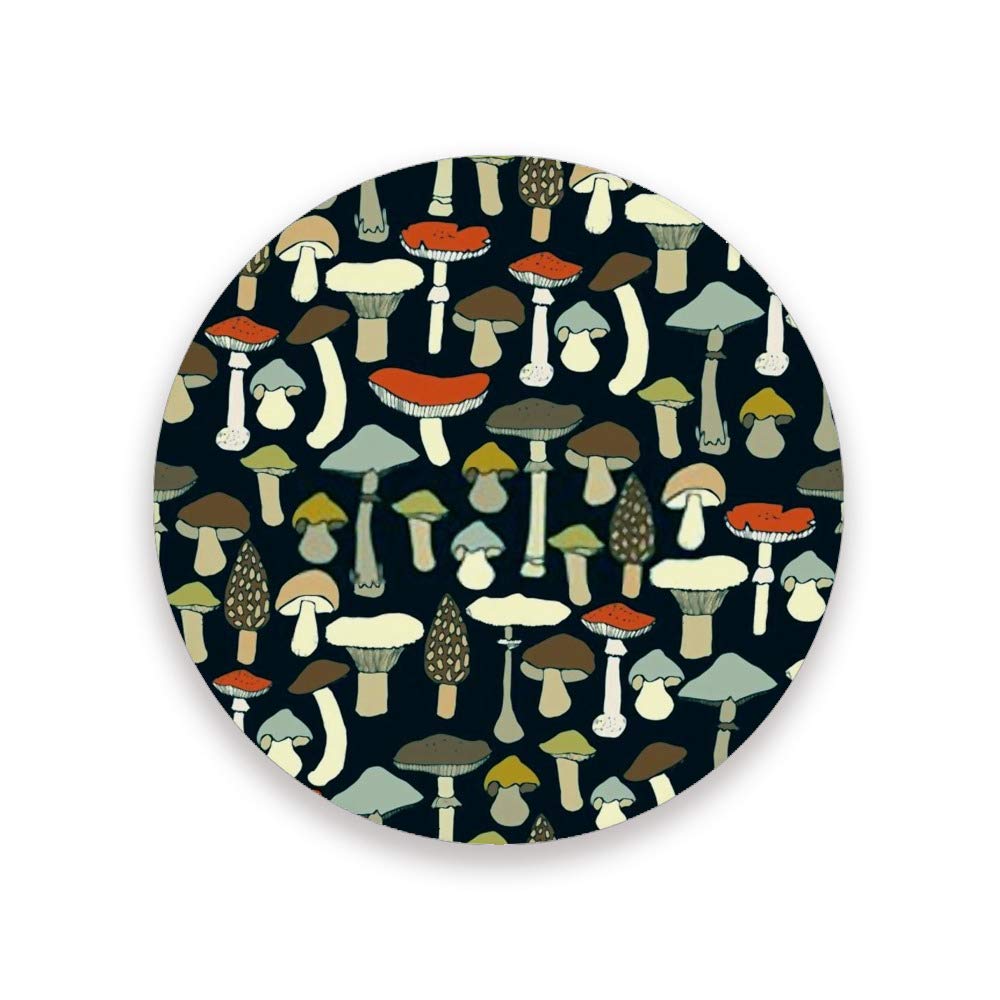 Dessous de verre en liège motif champignons protection table x4