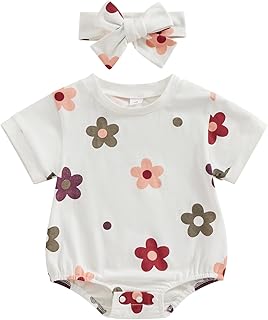 Newborn Infant Baby Girls Clothes Summer Short Sleeve Rompers Bubble Bodysuit Cute Outfit One Piece Clothing - Buy now