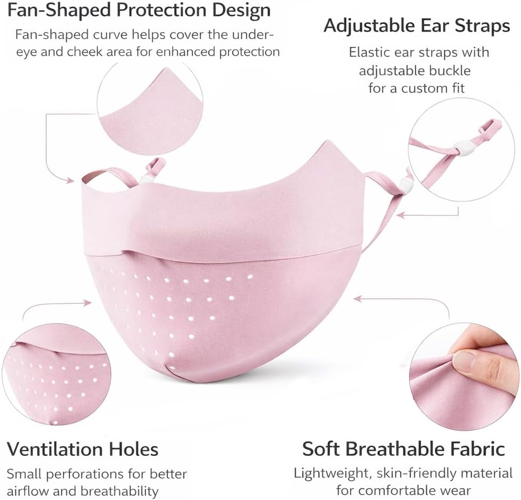 UV-Sun-Protection-Face-Mask for Women Washable Reusable Breathable Cooling Face Cover for Summer Outdoors