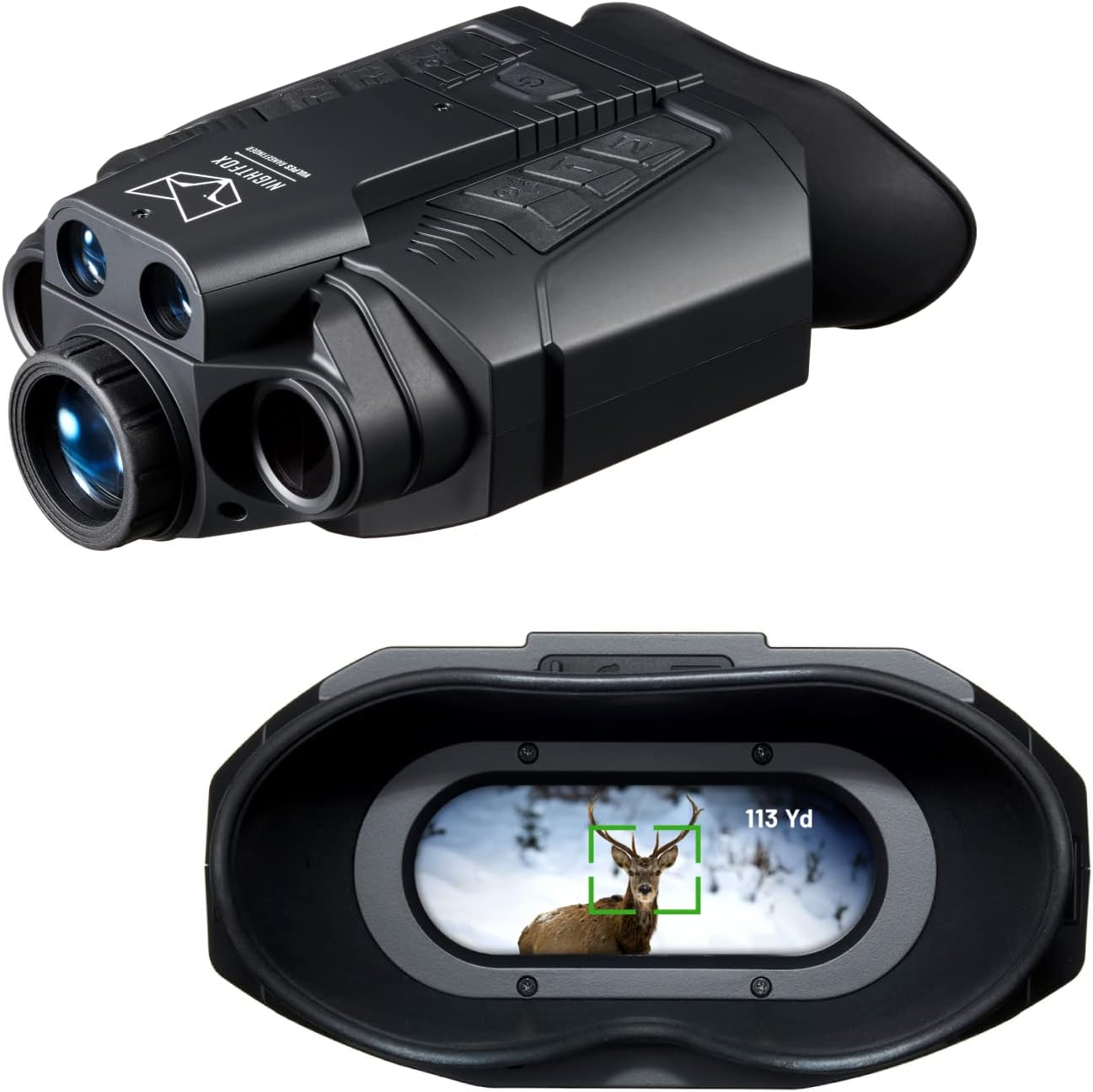 Nightfox Vulpes Digital Night Vision Goggles | Integrated Rangefinder | Full High Definition FHD 1080p Sensor | Records Video + Audio | 220yd Range, 6X Magnification | Hunting, Security