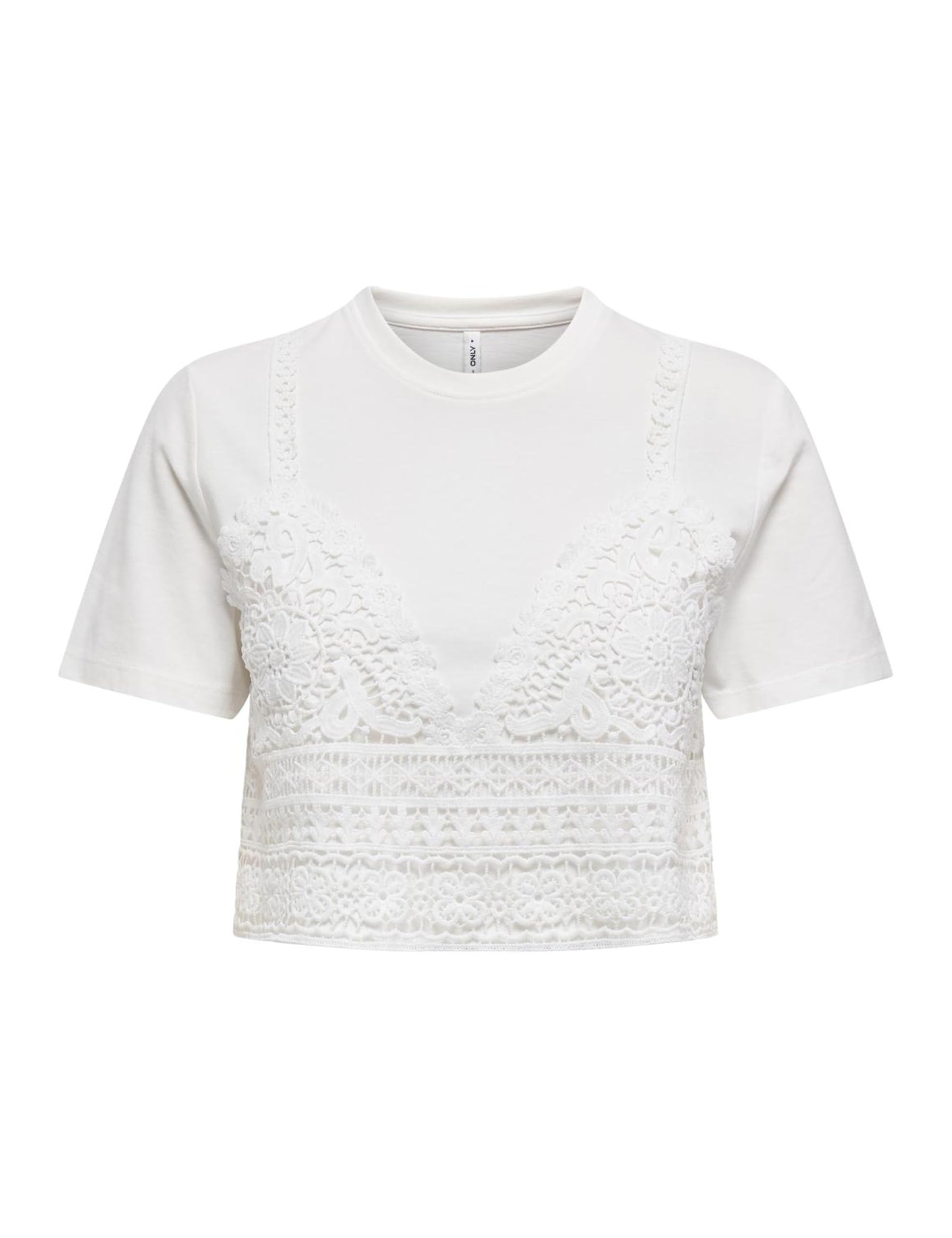 Onlbetsy Life S/S O-Neck Mix Top JRS, Cloud Dancer, L