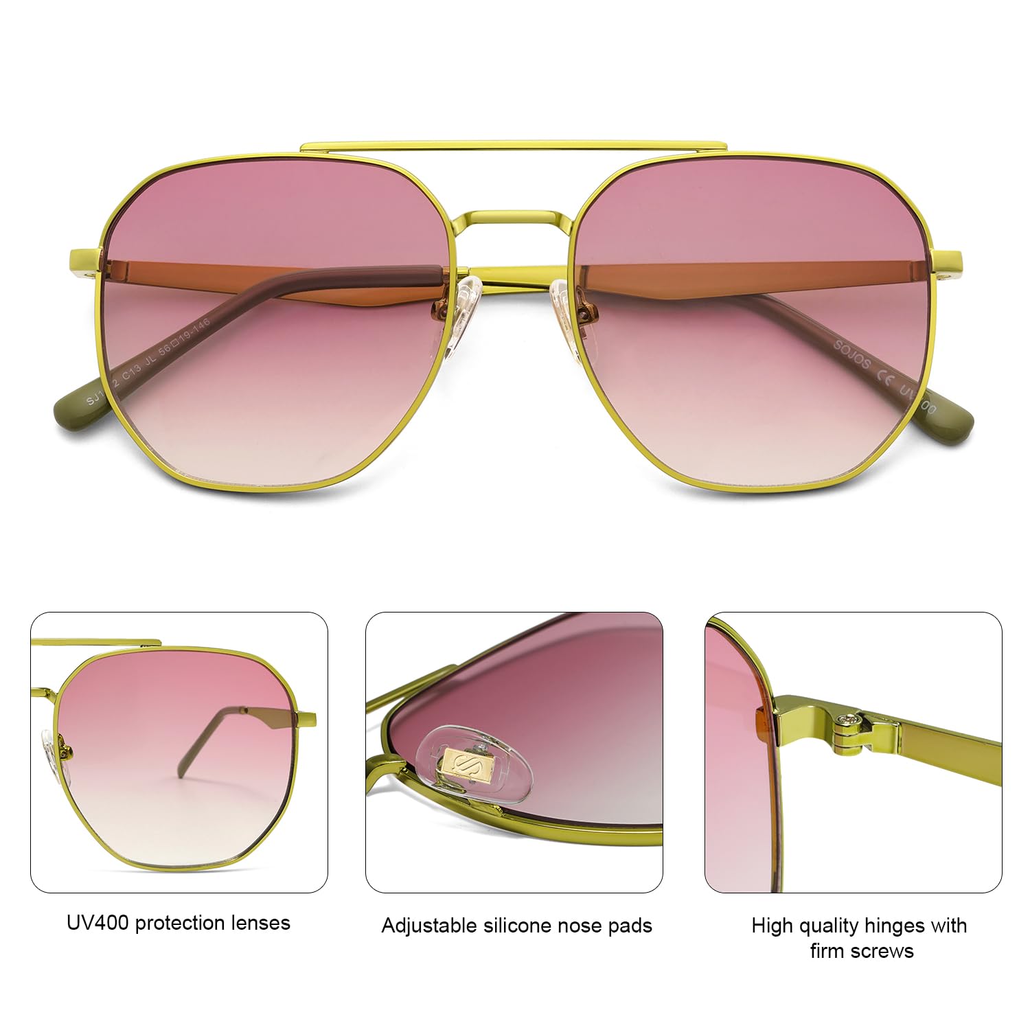 SOJOS Óculos de sol aviador quadrado retrô clássico para mulheres e homens, armação hexagonal, lentes UV400 SJ1222 em promoção! Veja a oferta e mais achadinhos de Óculos de sol 7 Hoje é o melhor dia para comprar SOJOS Óculos de sol aviador quadrado retrô clássico para mulheres e homens, armação hexagonal, lentes UV400 SJ1222 com aquele preço maroto! Promoção! Aproveite a oferta! 7