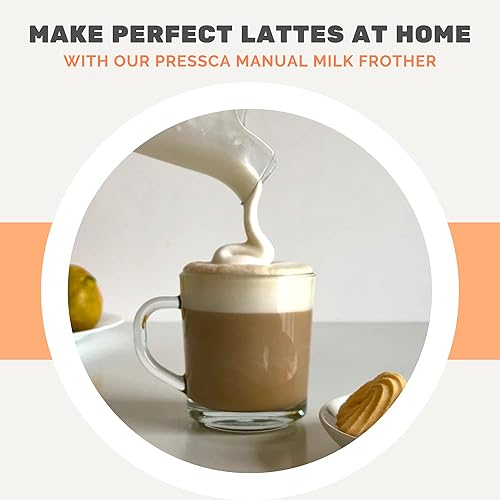 Miniatura 6 de Pressca Espumador de leche, espumador de leche de plástico de mano con soporte, pequeño y portátil, espumador de leche apto para microondas para