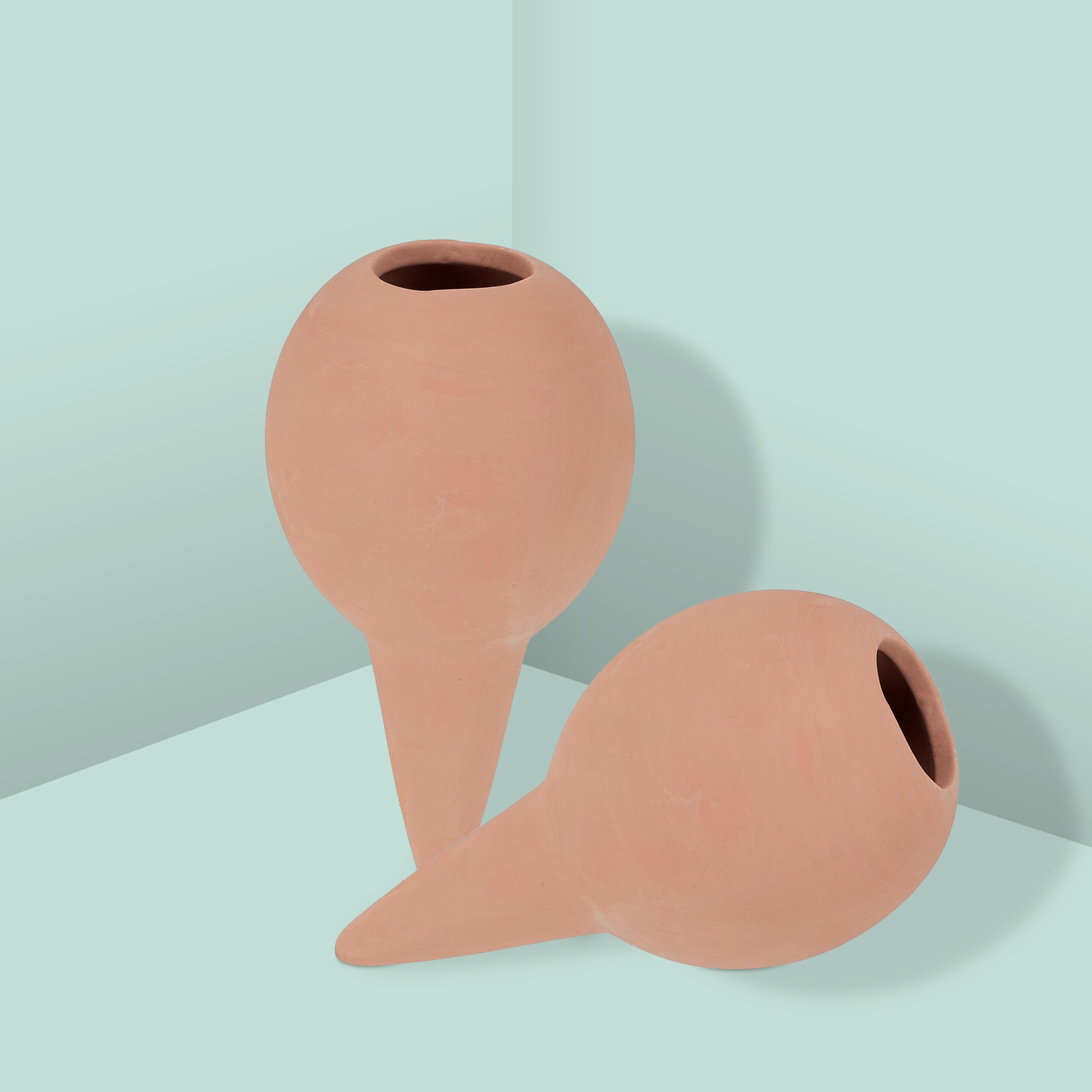 Relaxdays Arrosage en Terre Cuite, lot Pratique de 6, pour intérieur et extérieur, H x D : 11,5 x 6 cm, Marron