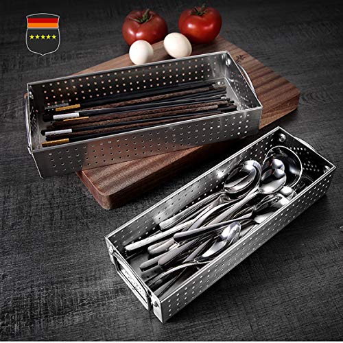 AIYoo Mesh Cutlery Tray Drawer Organizer - 304 Stainless Steel Kitchen Utensil Drawer Organizer/Silverware Storage Kitchen Utensil Flatware Tray - 11.3x4.1x2.0 Inch - Image 4