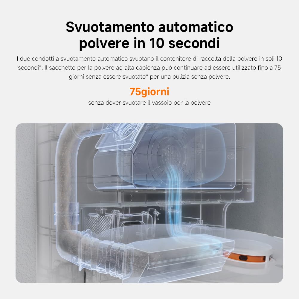 Xiaomi Robot Vacuum X20+, Robot Aspirapolvere Lavapavimenti, Stazione Smart All-in-one, Aspirazione 6.000 Pa, Navigazione Laser 3D, Lavaggio e Pulizia Pavimenti con Doppio Panno Rotante, Controllo App