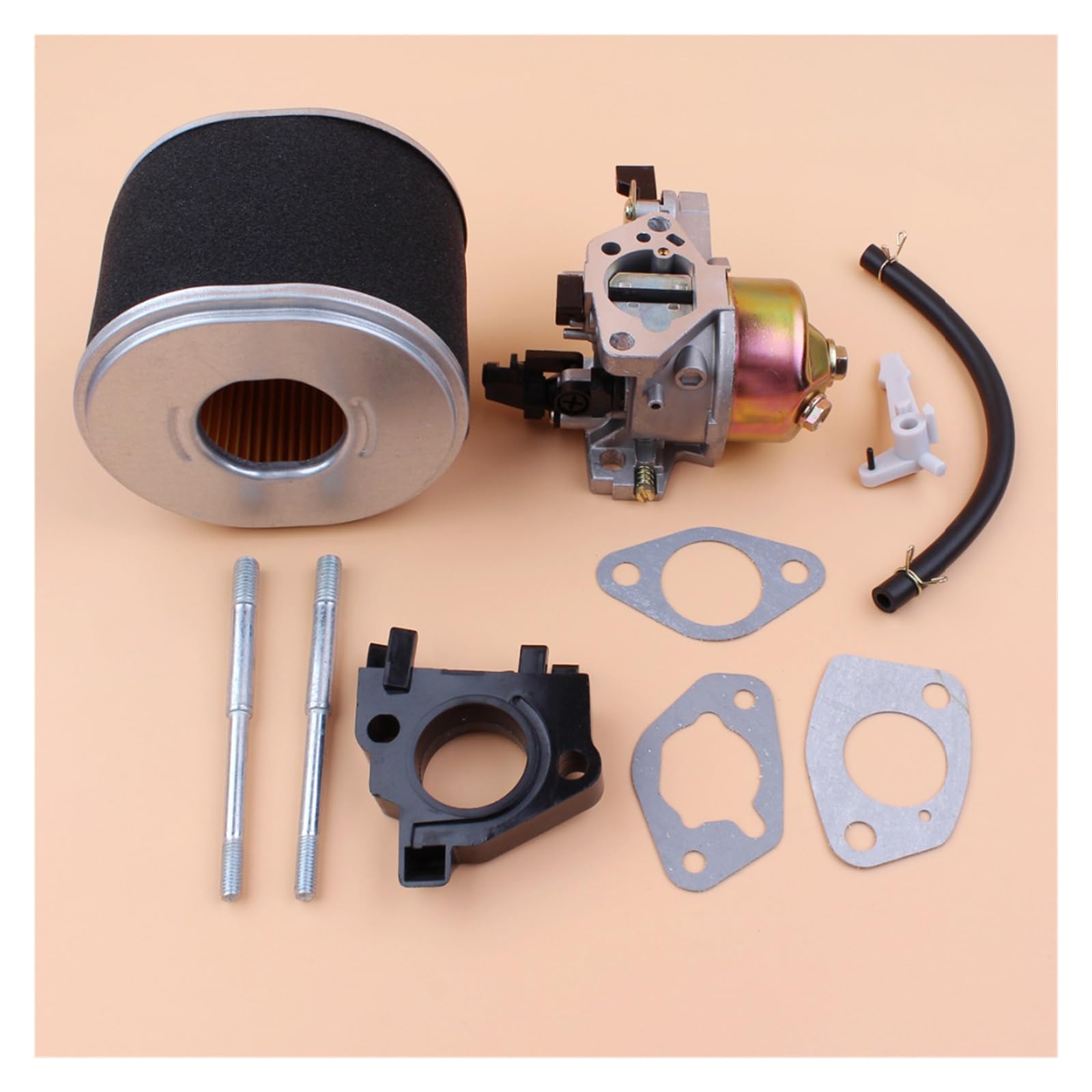 Kit de junta de filtro de aire de perno aislante de carburador ajustable apto for Motor de gasolina GX390 GX 390 188F 13HP