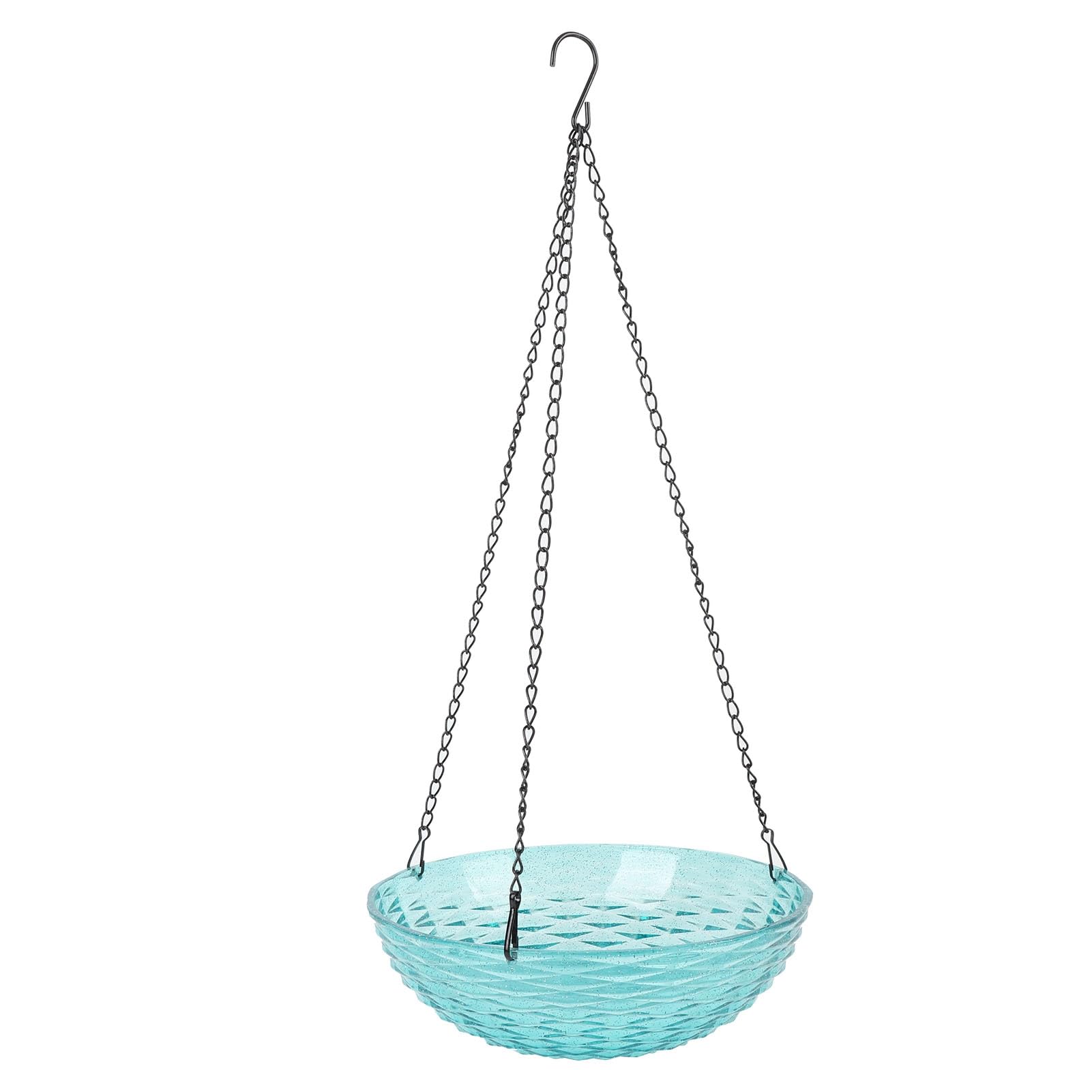 CHICIRIS Support de Bain d'oiseaux Suspendu avec Fontaine, Plastique (Blue)
