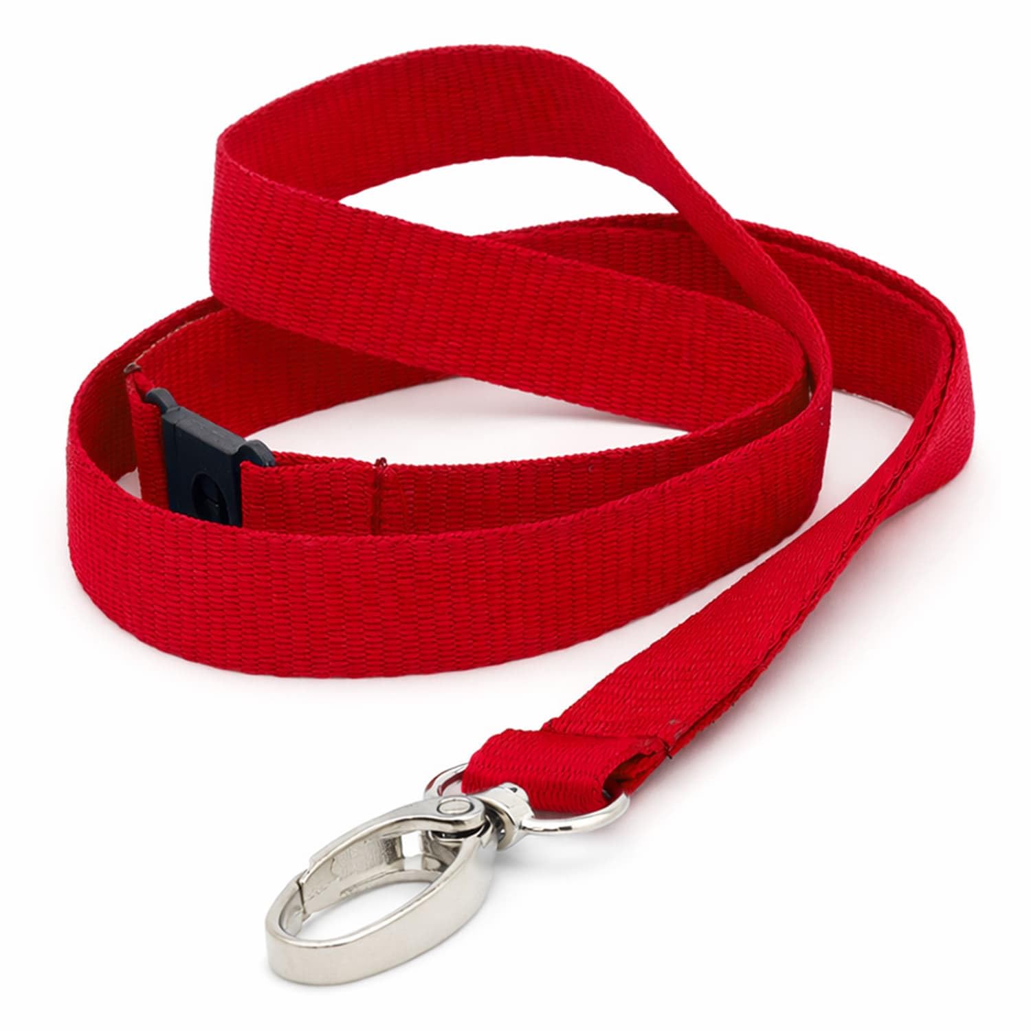 Pack of 100 Red Lanyards 15mm Flat Rpet Recycled Polyester with Metal Clip By LanyardsTomorrow, Safety Breakaway ID Badge Holder Eco Neck Straps