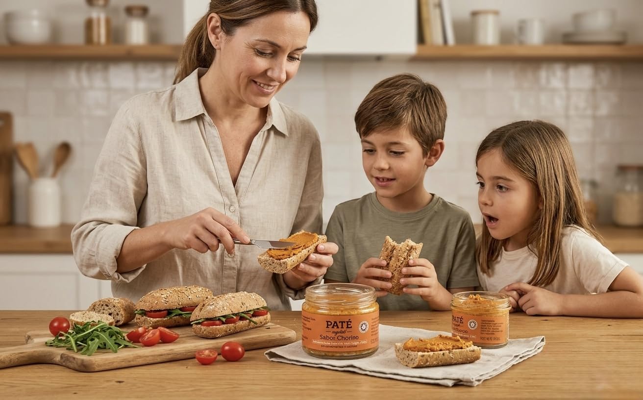 Paté Vegetal Sabor Chorizo (Pack 2x115g) Alternativa Saludable- Con AOVE y Proteína de Garbanzo - Vegano, Gourmet - Sin Aditivos. — view 5