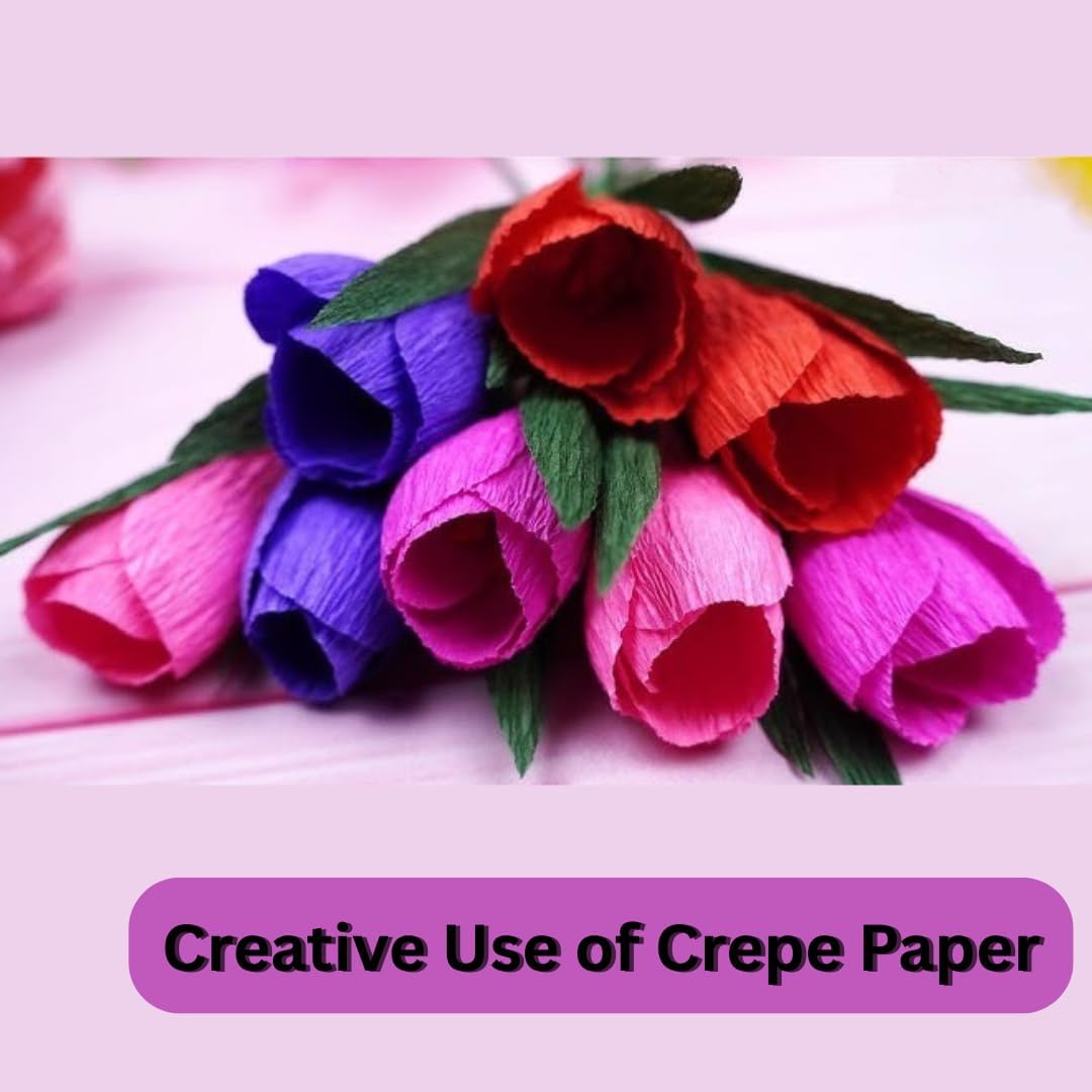 Marissa Crepe Paper Bundle – 10 Large Sheets in Assorted Colours – Premium Craft Paper for Kids’ Art Projects, DIY Crafts, Home, Office & Party Decorations | 50cm x 200 cm 4
