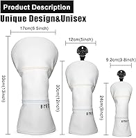 Vista 3 de Fundas para Palos de Golf Bordado Elegante Cuero Premium Birdie Golf Funda para Driver Funda Híbrida para Fairway Funda para Putter Blade Funda