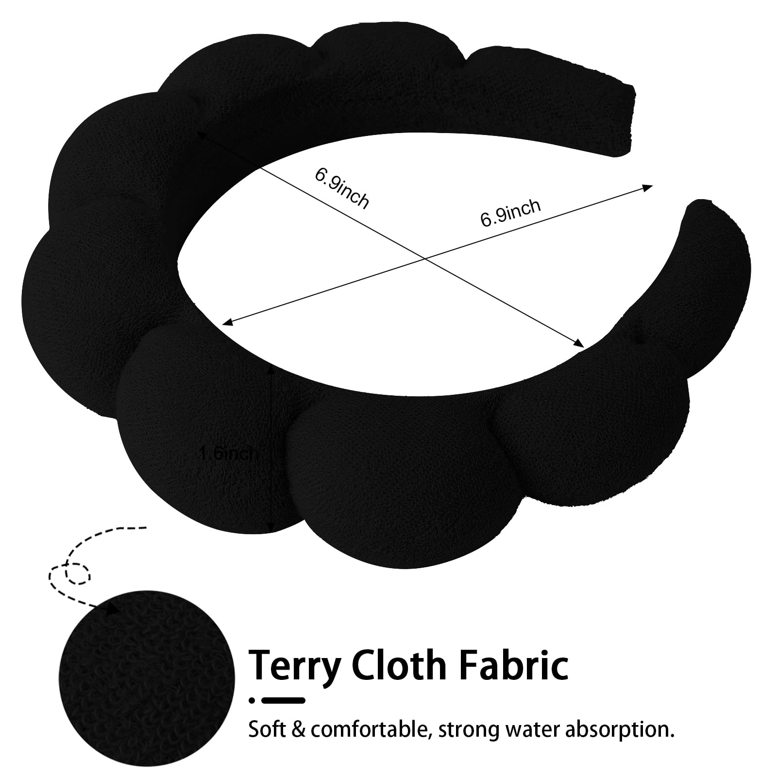 WHAVEL 3 Pack Spa Headband Skincare Headbands, Makeup Headband Sponge Terry Amazon.com : WHAVEL 3 Pack Spa Headband Skincare Headbands  main image 2