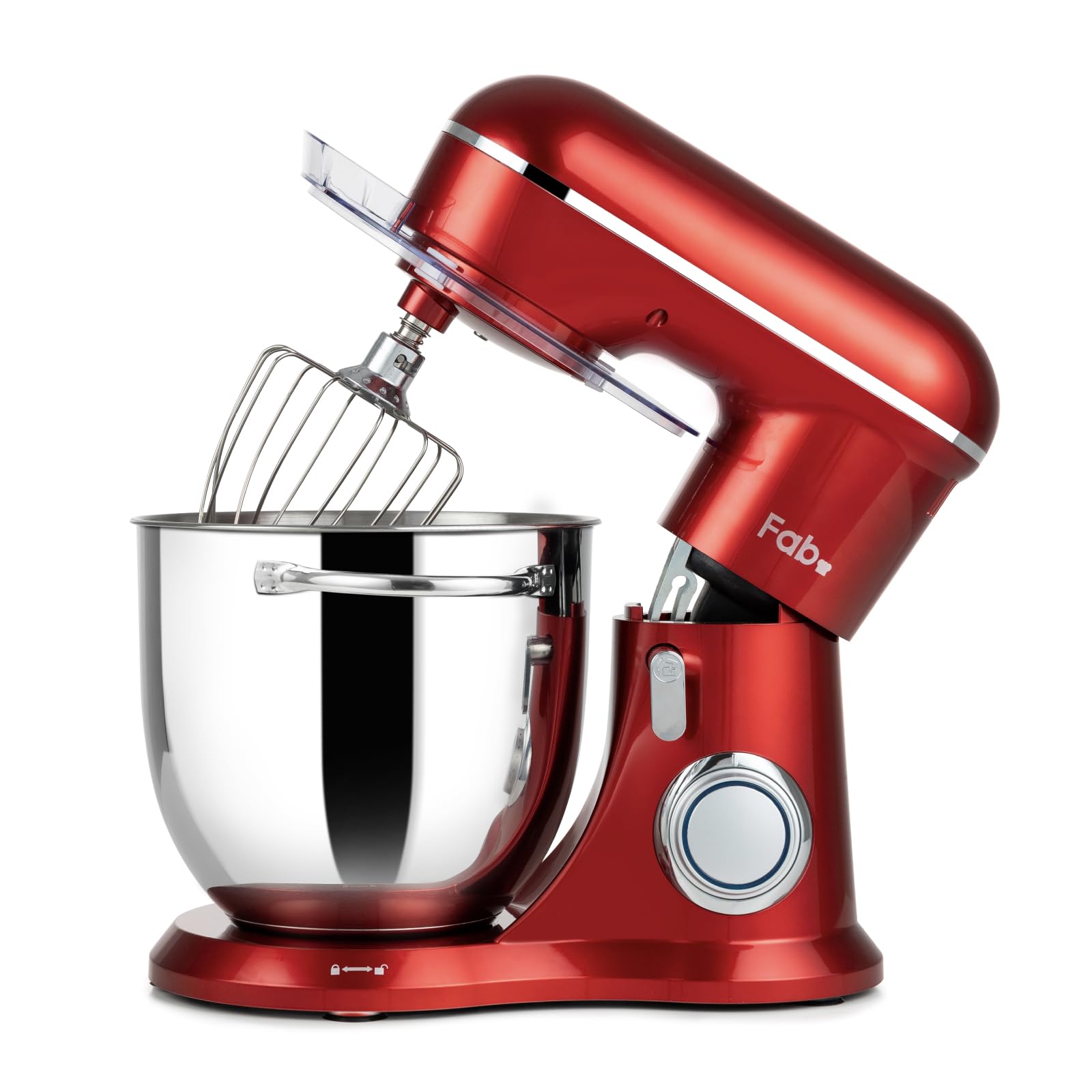 Fab Batidora Amasadora Profesional 6L, Amasadora de Pan y Repostería 1300W,Robot de Cocina con 10 Velocidades,Incluye Gancho Amasador, Batidor Plano y Varillas Batidoras,Kitchen in the box