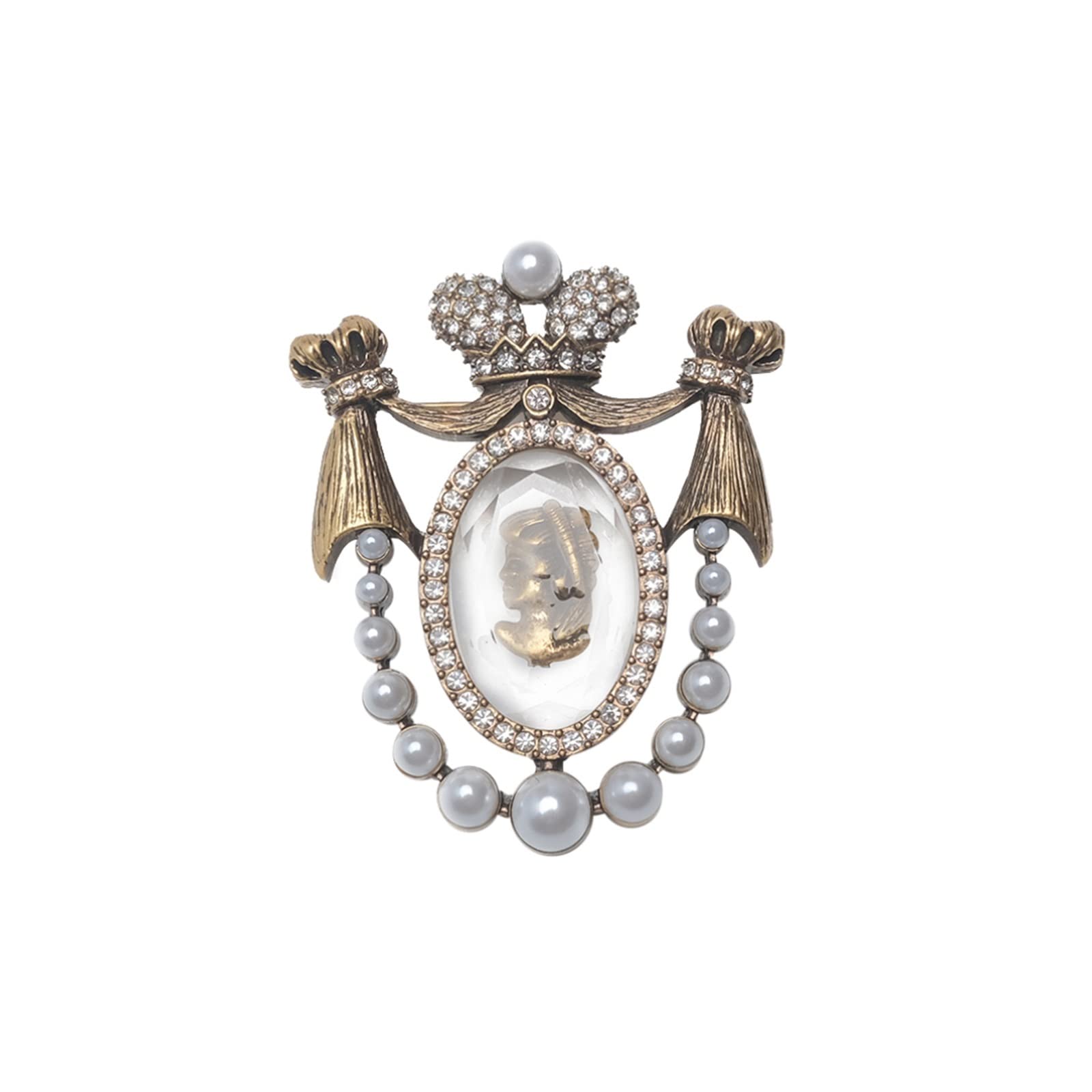 CAREG Boutique Princess Design Pins Court European Retro Pearl Vintage Broche Durable