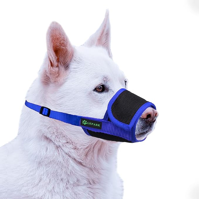 ILEPARK Breathable Beehive Dog Muzzle Mesh Nylon Adjustable for Small
