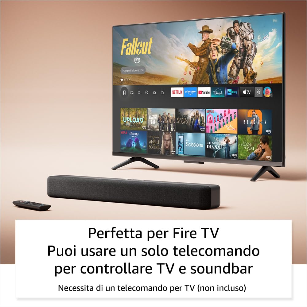 Ti presentiamo Fire TV Soundbar di Amazon, altoparlante 2.0 con DTS Virtual:X, Dolby Audio e Bluetooth