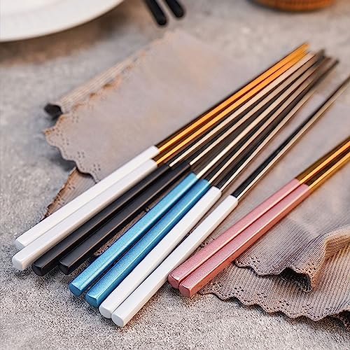 Palillos chinos reutilizables de metal de 23,5 cm para comida occidental 4