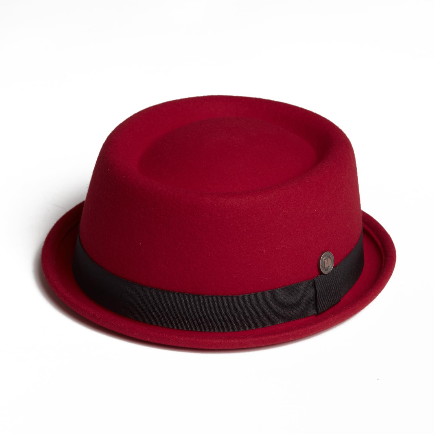 DASMARCA Jack Rudeboy Mod Style Porkpie - Sombrero de fieltro, color rubí grande, Rubí., L