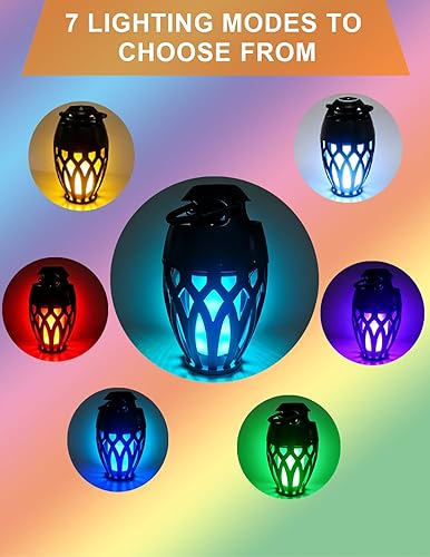 Miniatura 4 de Altavoces Bluetooth mejorados para exteriores, altavoz portátil impermeable IPX6 con luces de llama LED RGB, artilugio para papá, sonido estéreo HD,