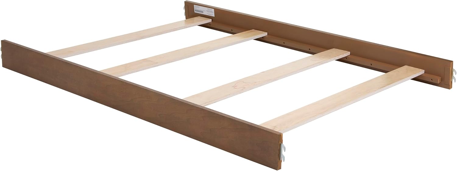 Evolur Convertible Crib Wooden Full Size Bed Rail in Hickory