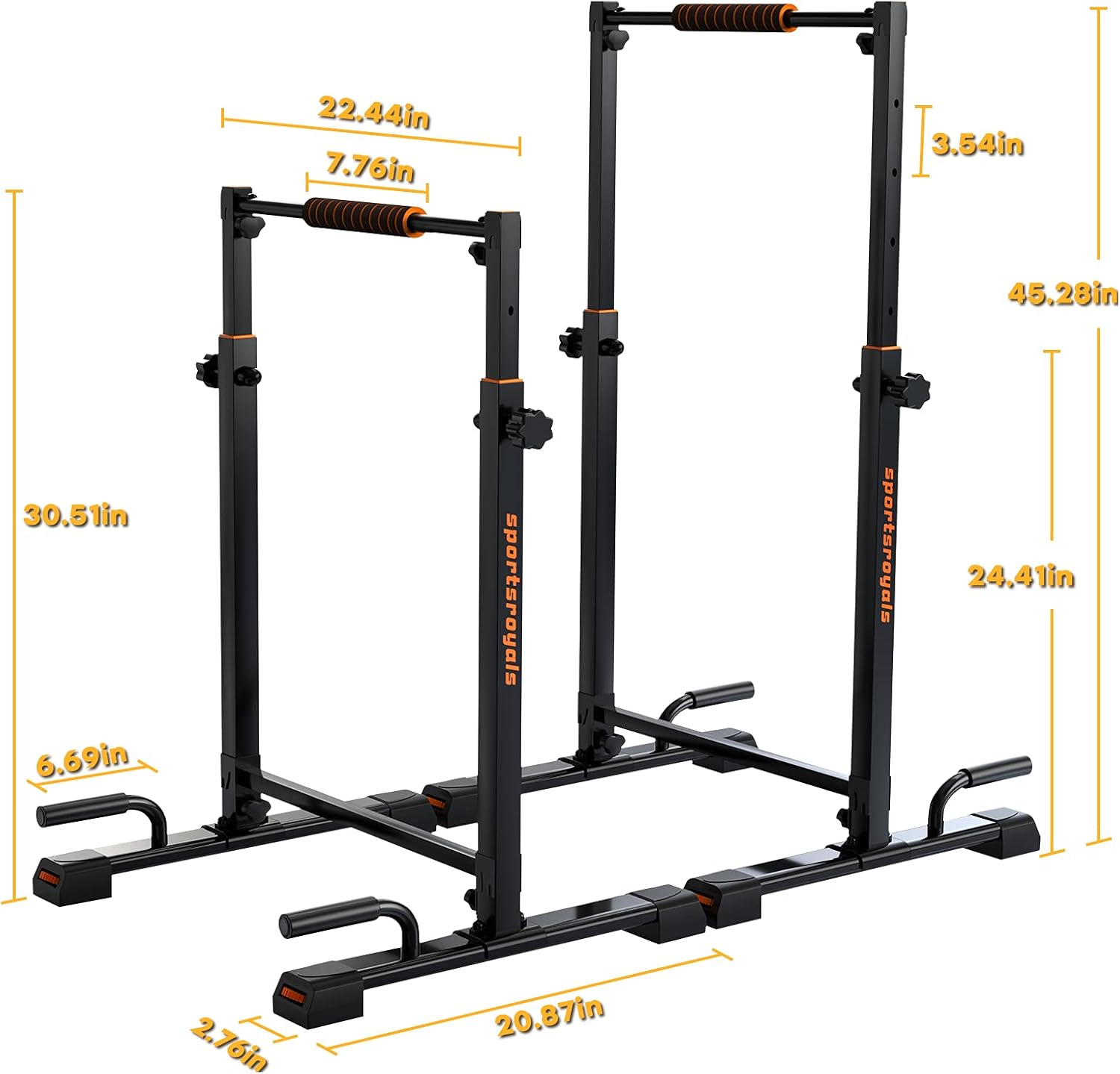 Sportsroyals Dip Bar, Adjustable Parallel Bars for Home Use, Dip Station with 6 Height Level & 1200LBS Weight Limit : Sports & Outdoors