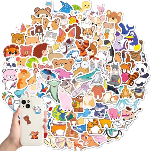 BIKPRST 100 Stickers, Pegatinas Infantiles, Stickers Animales Kawaii Cute, Pegatinas Animales Para Niños, Stickers Decorativos Infantiles, Calcomanías Alegres, Para Ordenador Portátil, Laptop