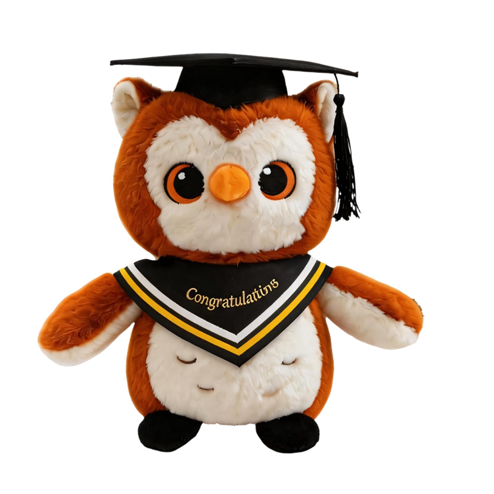 Sbshiouu Yellow Graduation Owl Plushie Short Plush Fabric Decoration With Pp Cotton Filling For Preschoolers Graduation Themed Owl Doll Doctor Ornament