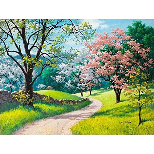 Peinture au diamant 5D anti-stress kit complet chemin sous l'arbre pour débutant
