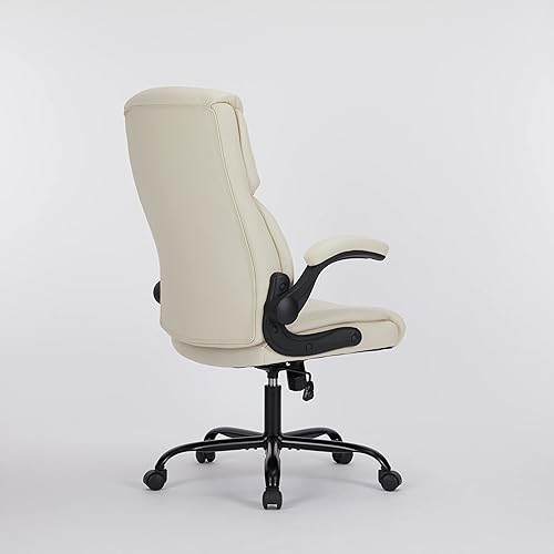 Miniatura 5 de JHK Sillas de escritorio de oficina, respaldo bajo, de piel sintética, acanalada, para el hogar, para espacios pequeños, sala de estar, estudio, sin