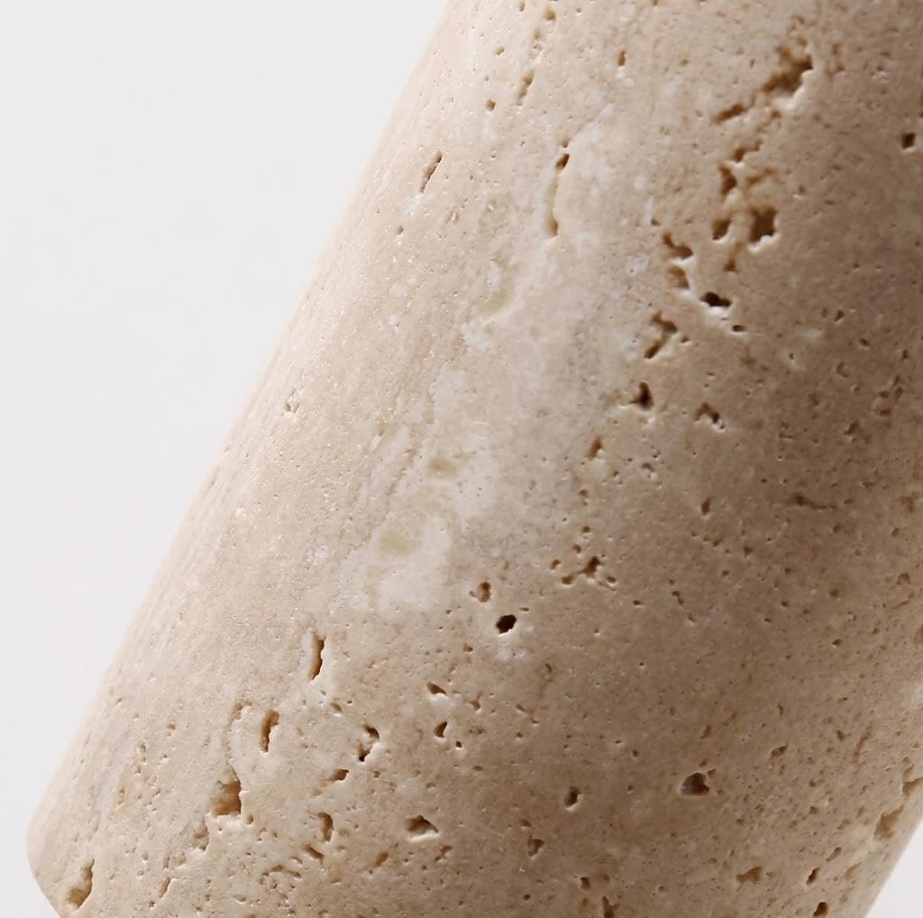Luz Colgante Cilindro Travertino Madera, Lámpara Colgante para Bar