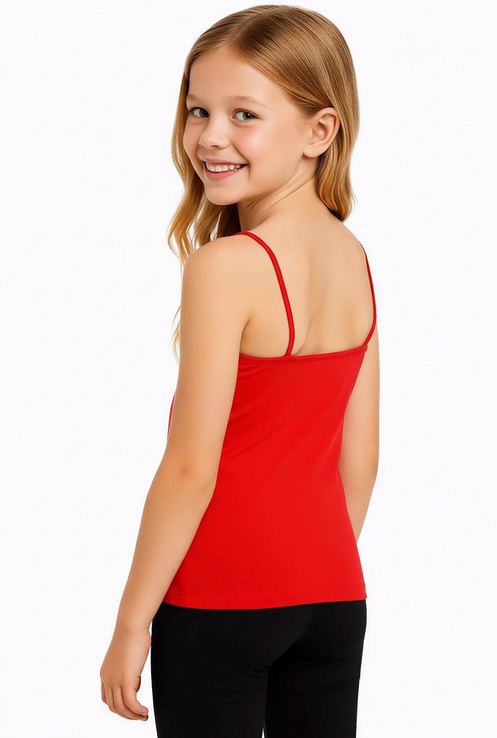 Kurve Girl’s Sleeveless Tank Top – Stretch Undershirts Cami Camisole, UV Protective Fabric, Rated UPF 50+ (Made in USA)