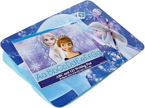 Miniatura 1 de Disney Frozen Princess Elsa and Anna - Juego de actividades de escritorio para niños con almohadilla de práctica ABC 123 y calcomanías